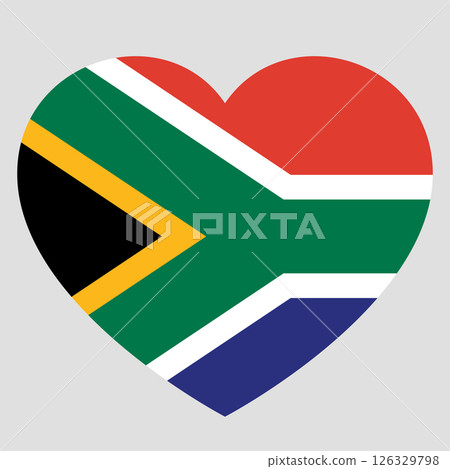 flag of South Africa in form of heart, symbol of love 126329798
