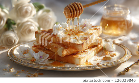Honey Drizzled Toast 126329846