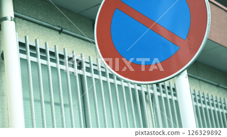 Parking sign prohibited road sign Parking sign prohibited road sign 126329892