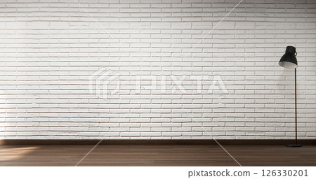 Architecture and interior concept Empty room and wood panels and brick wall background 3D illustration rendering Architecture and interior concept Empty room and wood panels and brick wall background 3D illustration rendering 126330201