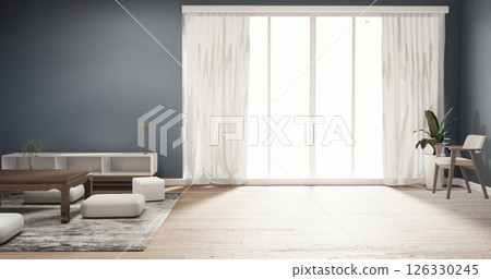 Interior Gray blue Living Room Design have  mini sofa modern and decoration. 3D rendering 126330245