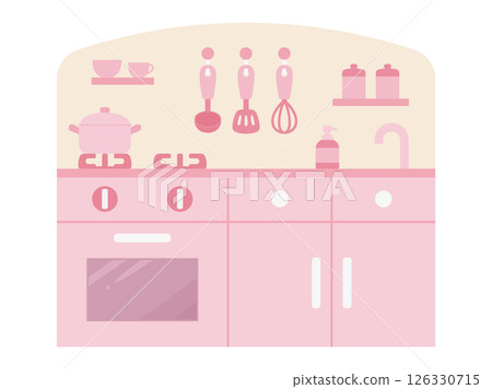 Cute play kitchen illustration 126330715