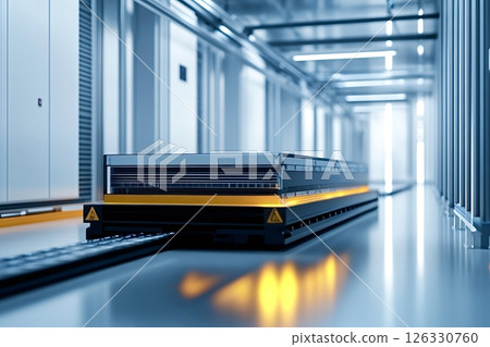 Electric vehicle battery pack being assembled in modern factory 126330760