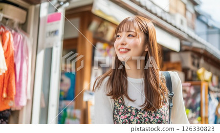 Japanese woman sightseeing 126330823