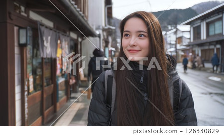 Japanese woman sightseeing 126330829