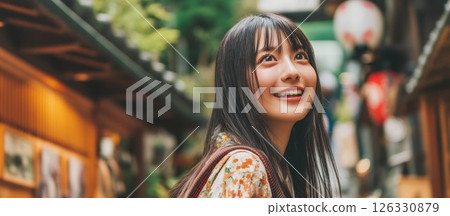 Japanese woman sightseeing 126330879