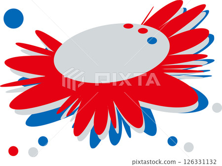 Image of large showy red and blue flowers 126331132