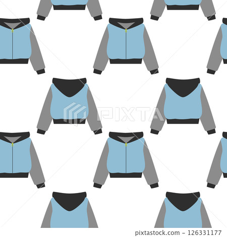 Freehand Hoodie with zip Front and Back view Seamless Pattern Clothes Promo Leaflet Background idea Freehand Hoodie with zip Front and Back view Seamless Pattern Clothes Promo Leaflet Background idea 126331177