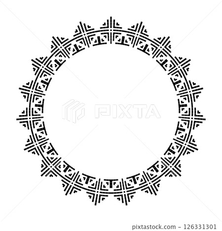 Radial Geometric Circle Pattern for Decorative Round Frame. 126331301