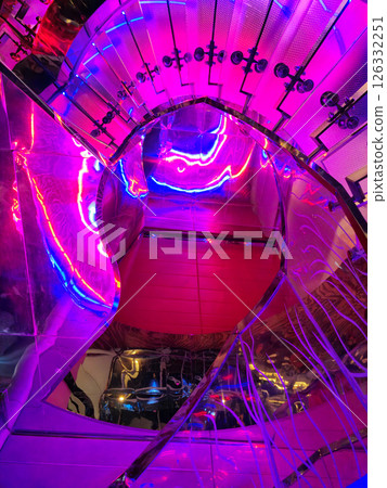 Stairs At Rooftop Coffee Shop in Crescent Tower Lusail. Stairs At Rooftop Coffee Shop in Crescent Tower Lusail. 126332251