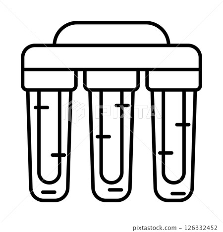 Water filter icon. Aqua or liquid thin line illustration. 126332452