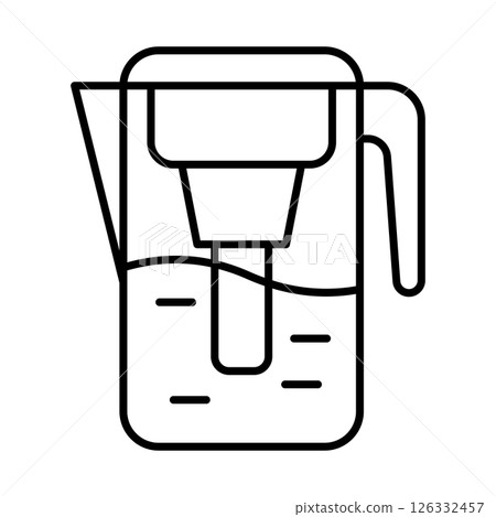 Water filter icon. Aqua or liquid thin line illustration. 126332457