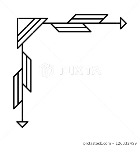 Line geometric corner. Tribal ethnic decorative linear element. 126332459