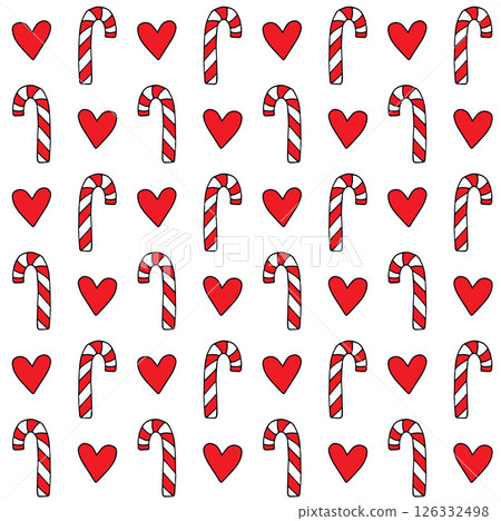 Vector seamless pattern of Christmas candies Vector seamless pattern of Christmas candies 126332498