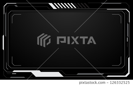 HUD frames white grey user interface elements design modern technology futuristic control panel screen digital hologram window gaming menu touching cyber monitor set on black background vector 126332525