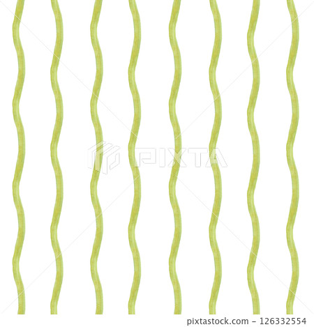Asymmetrical vertical wavy stripes in olive colors seamless patten isolated background. Hand painted abstract brush striped watercolor illustration for sophisticated interior decor, modern textile Asymmetrical vertical wavy stripes in olive colors seamless patten isolated background. Hand painted abstract brush striped watercolor illustration for sophisticated interior decor, modern textile 126332554