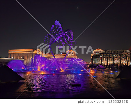 Katara Water Foundation At Night Katara Water Foundation At Night 126332558