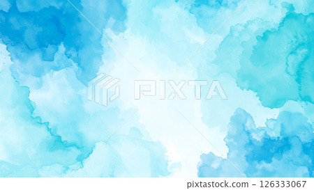 淡藍色水彩背景素材 126333067