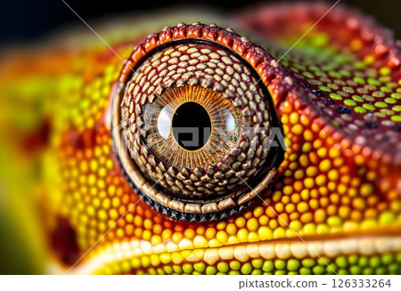 Intricate Scales and Colors of Chameleon Eye Intricate Scales and Colors of Chameleon Eye 126333264