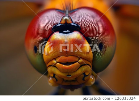 Fiery Hues in a Dragonfly Eyes A Macro Close Up of Its Compound Vision Fiery Hues in a Dragonfly Eyes A Macro Close Up of Its Compound Vision 126333324