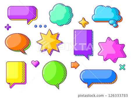 Set of speech bubbles. Decorative objects for design. 126333783