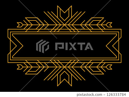 Line geometric frame. Tribal ethnic decorative linear background. 126333784