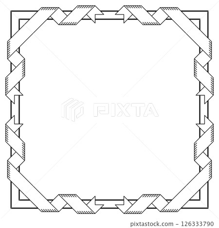 Frame with ribbons. Decorative abstract background. 126333790