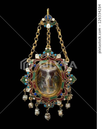 17th Century Sicilian Crucifixion Pendant - Italian Religious Jewelry Art 126334284