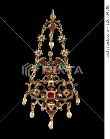 Renaissance Revival Phoenix Pendant - 17th Century Sicilian Jewelry Art Renaissance Revival Phoenix Pendant - 17th Century Sicilian Jewelry Art 126334286