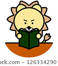 Lion reading a book 126334290