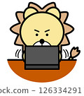Lion using a computer 126334291