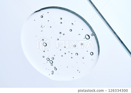 Cleansing micellar gel for face wash in a tube on a blue background. 126334300
