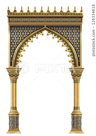 Triumphal Arch. Golden classic rococo baroque frame Triumphal Arch. Golden classic rococo baroque frame 126334618
