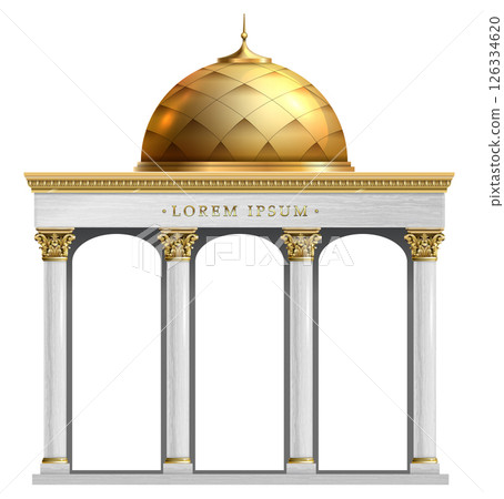Triumphal Arch. Golden classic rococo baroque frame Triumphal Arch. Golden classic rococo baroque frame 126334620