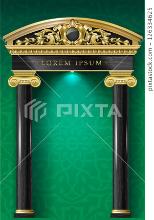 Triumphal Arch. Golden classic rococo baroque frame 126334625