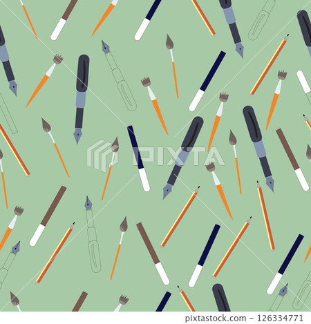 Seamless pattern with writing tools Seamless pattern with writing tools 126334771
