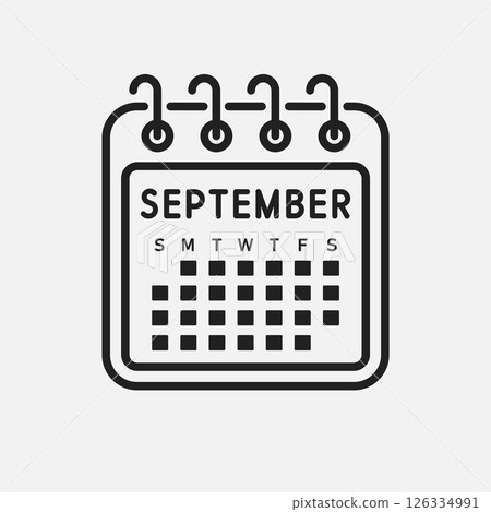 Vector template icon page calendar month September Vector template icon page calendar month September 126334991