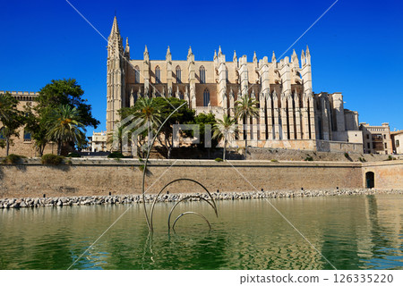 The view on Cathedral of Santa Maria of Palma in Palma de Mallorca, Spain The view on Cathedral of Santa Maria of Palma in Palma de Mallorca, Spain 126335220