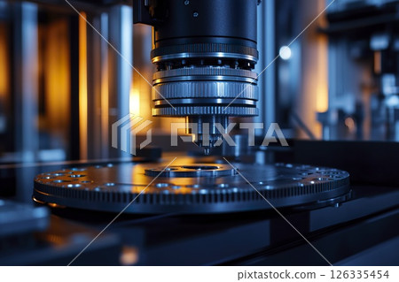 Close up of a metal component inside a machinery system for industrial applications 126335454