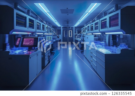 Long row of white cabinets displayed in a modern interior setting for storage solutions Long row of white cabinets displayed in a modern interior setting for storage solutions 126335545