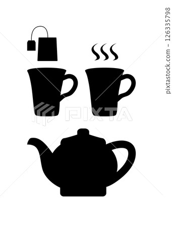 Tea cup icon with hot drink and steam. Vector illustration. Stock Illustration 126335798