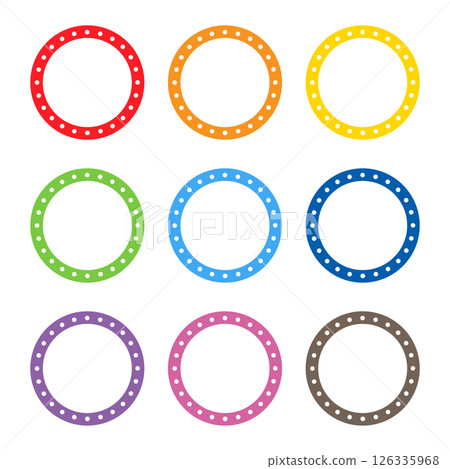 A Set of Circular Dotted Line Labels 126335968