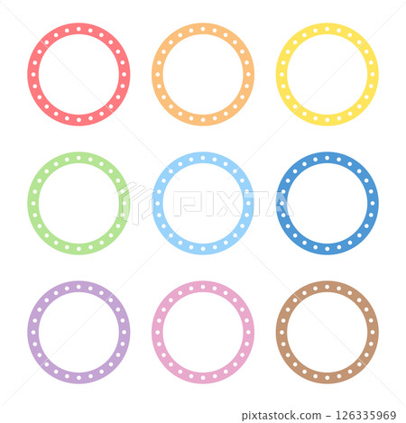 A Set of Circular Dotted Line Labels 126335969