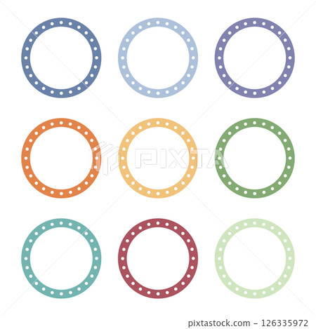 A Set of Circular Dotted Line Labels 126335972