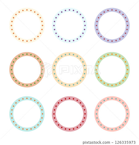 A Set of Circular Dotted Line Labels 126335973