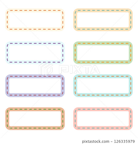 A Set of Rectangular Dashed Line Labels 126335979