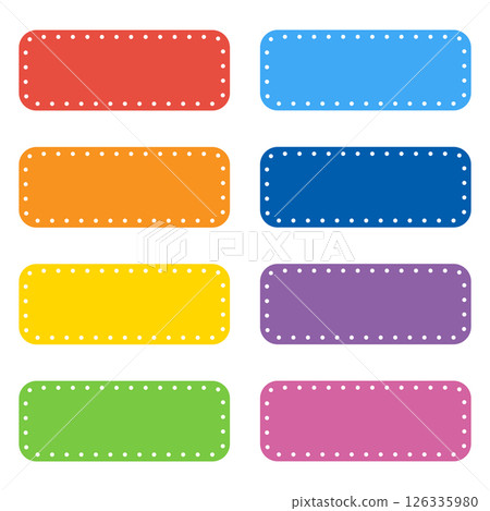 A Set of Rectangular Dotted Line Labels 126335980