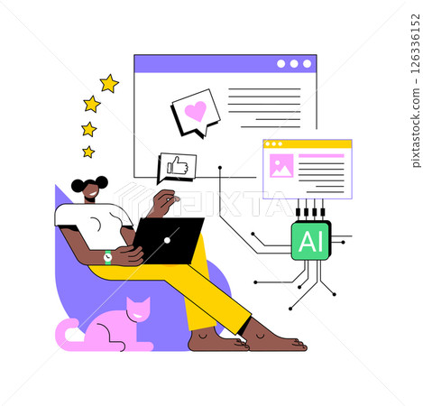 AI-Generated Blog Posts abstract concept vector illustration. 126336152