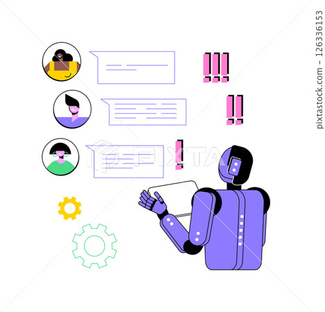 AI-Enhanced Support Ticket Prioritization abstract concept vector illustration. AI-Enhanced Support Ticket Prioritization abstract concept vector illustration. 126336153