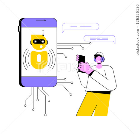 AI-Powered Interactive Voice Response Systems abstract concept vector illustration. 126336156